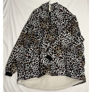 The‎ Comfy Original Hoodie Blanket Rare Leopard Print One Size Zip Pullover
